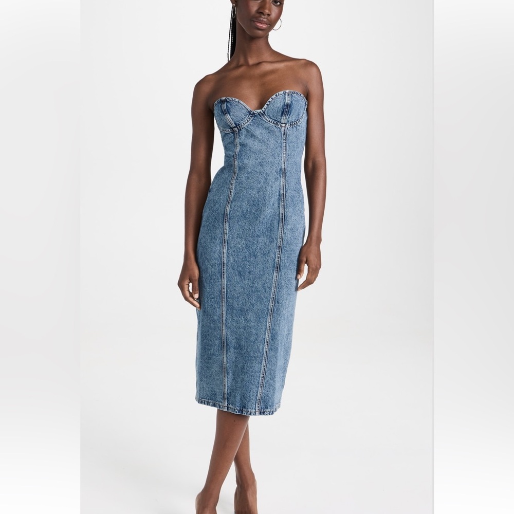 Lioness Blue Sweetheart Sheath Midi Dress